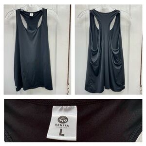 Senita Athletics Black Racerback Tank Top